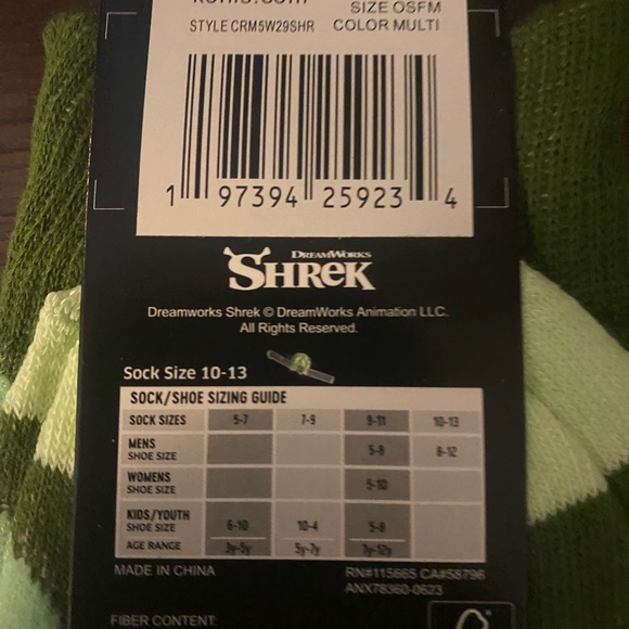 New Men Dreamworks Shrek Green Character Socks size 8-12 - Picture 4 of 4